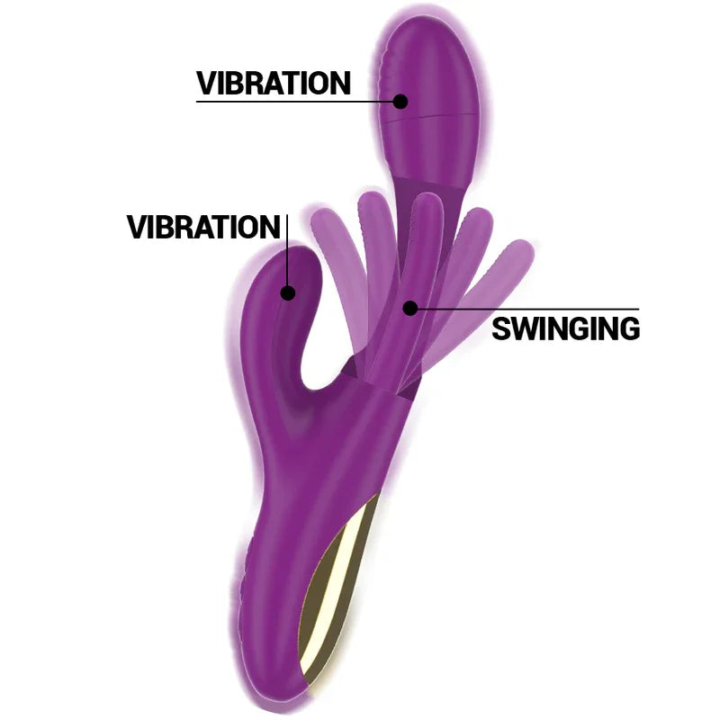 INTENSE - APOLO VIBRADOR MULTIFUNCIÓN RECARGABLE 7 VIBRACIONES CON LENGUA OSCILANTE MORADO - Nuvica