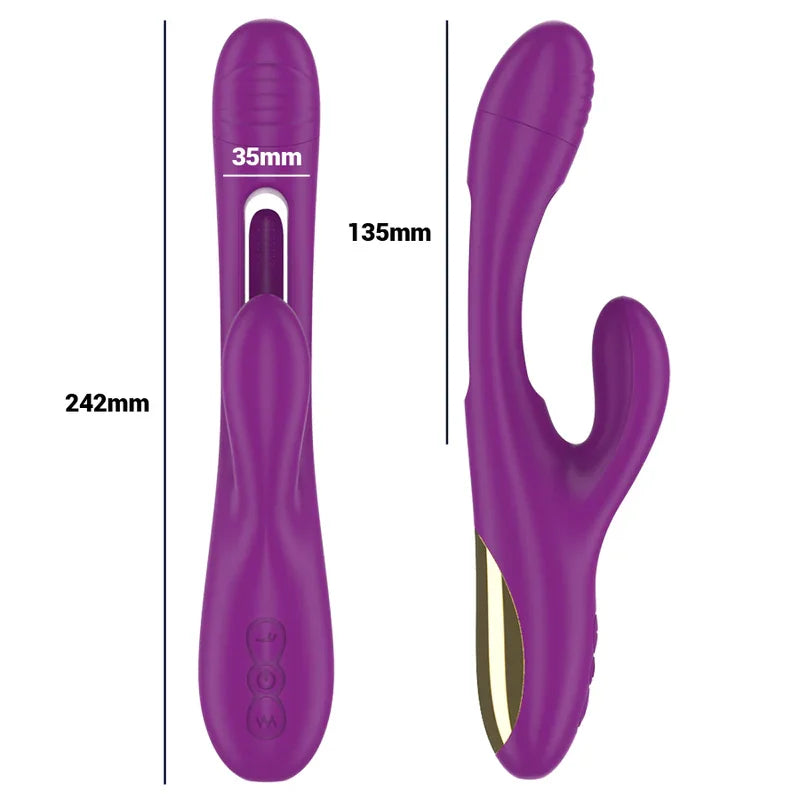 INTENSE - APOLO VIBRADOR MULTIFUNCIÓN RECARGABLE 7 VIBRACIONES CON LENGUA OSCILANTE MORADO - Nuvica
