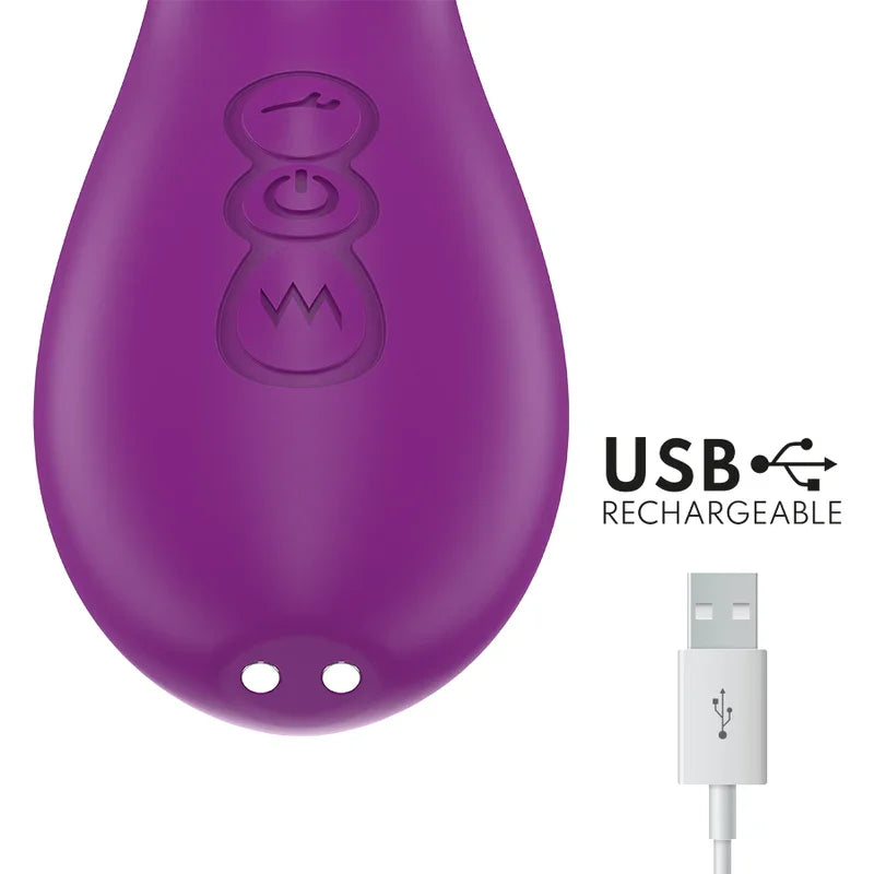 INTENSE - APOLO VIBRADOR MULTIFUNCIÓN RECARGABLE 7 VIBRACIONES CON LENGUA OSCILANTE MORADO - Nuvica