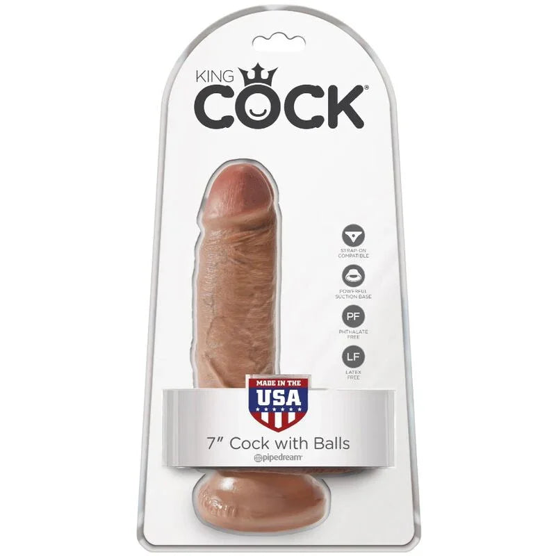 KING COCK - PENE REALÍSTICO CON TESTÍCULOS 13.2 CM CARAMELO - Nuvica