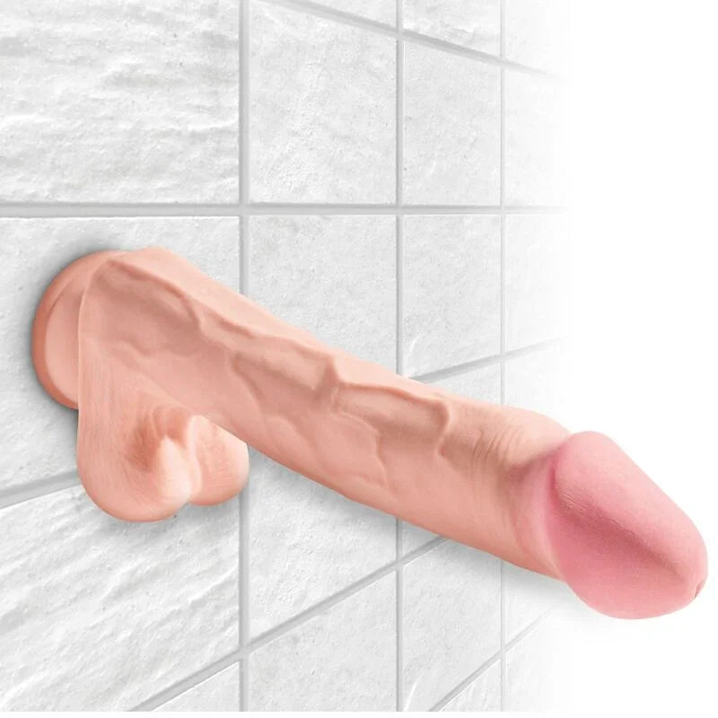KING COCK - PENE REALÍSTICO 3D CON TESTÍCULOS 24.8 CM NATURAL - Nuvica