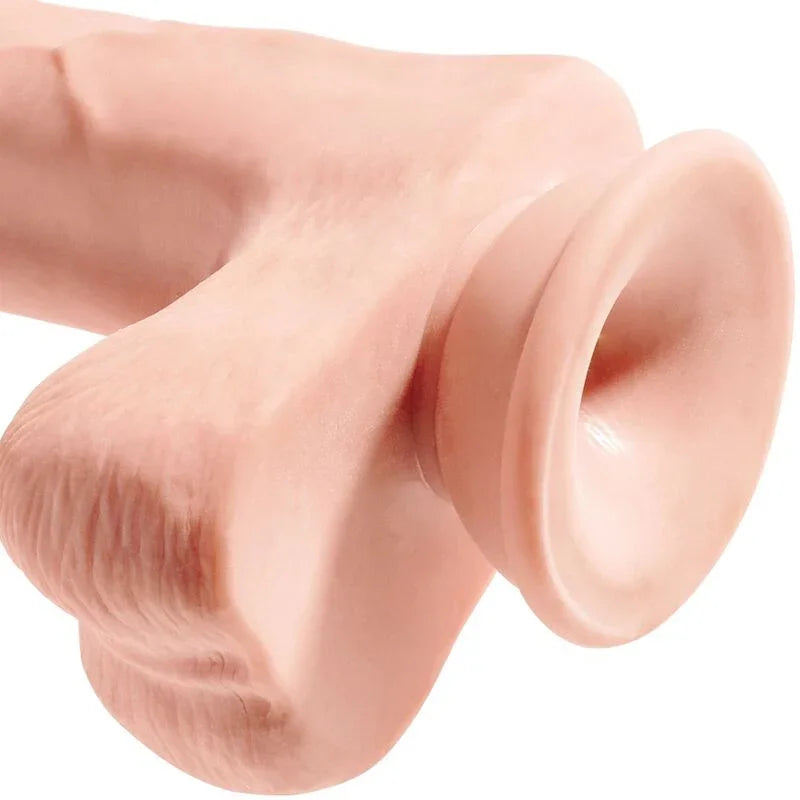 KING COCK - PENE REALÍSTICO 3D CON TESTÍCULOS 24.8 CM NATURAL - Nuvica