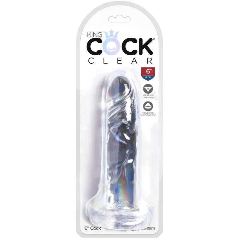 KING COCK - CLEAR PENE REALÍSTICO 15.5 CM TRANSPARENTE - Nuvica