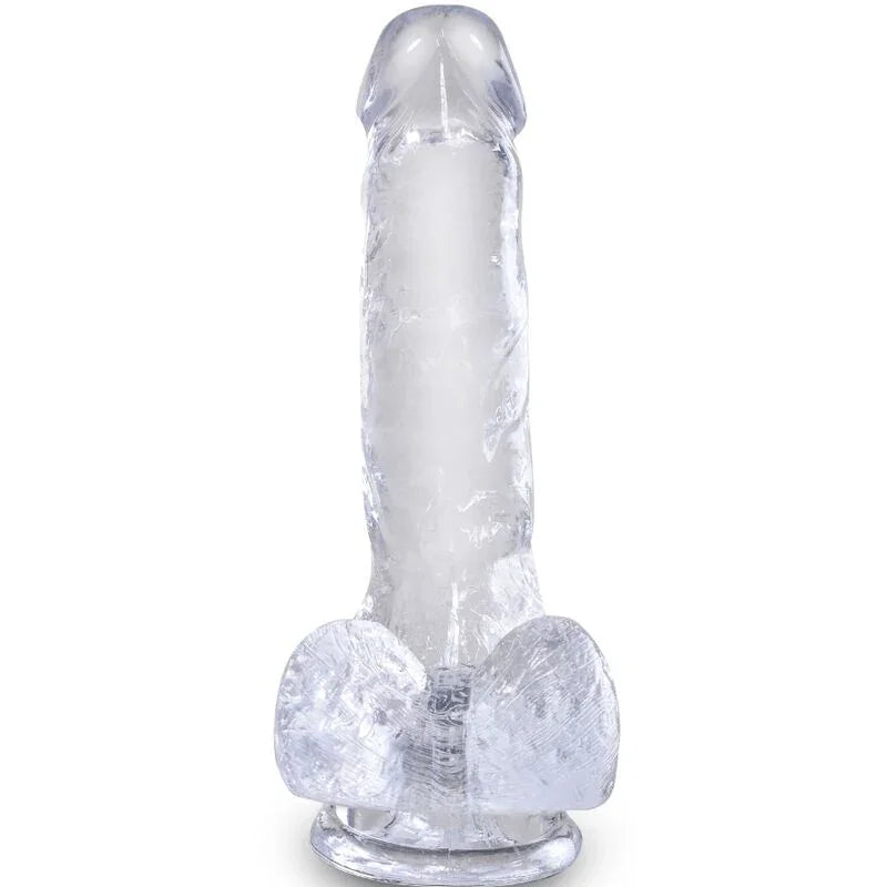 KING COCK - CLEAR PENE REALÍSTICO CON TESTÍCULOS 13.5 CM TRANSPARENTE - Nuvica