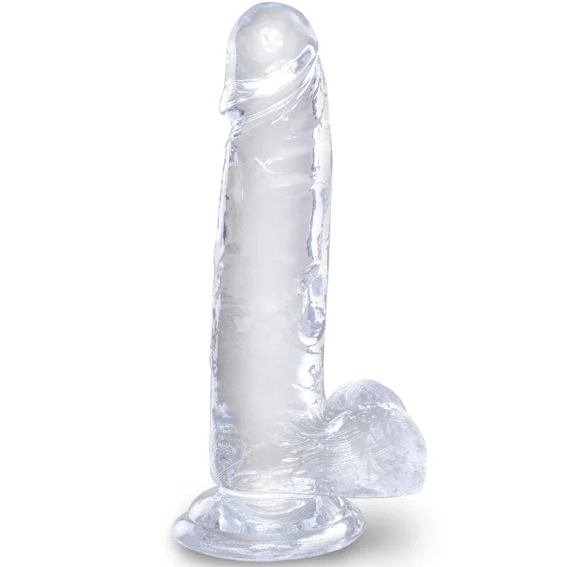 KING COCK - CLEAR PENE REALÍSTICO CON TESTÍCULOS 15.2 CM TRANSPARENTE - Nuvica