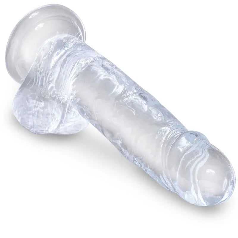 KING COCK - CLEAR PENE REALÍSTICO CON TESTÍCULOS 15.2 CM TRANSPARENTE - Nuvica