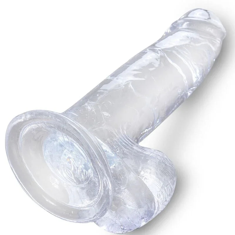 KING COCK - CLEAR PENE REALÍSTICO CON TESTÍCULOS 15.2 CM TRANSPARENTE - Nuvica