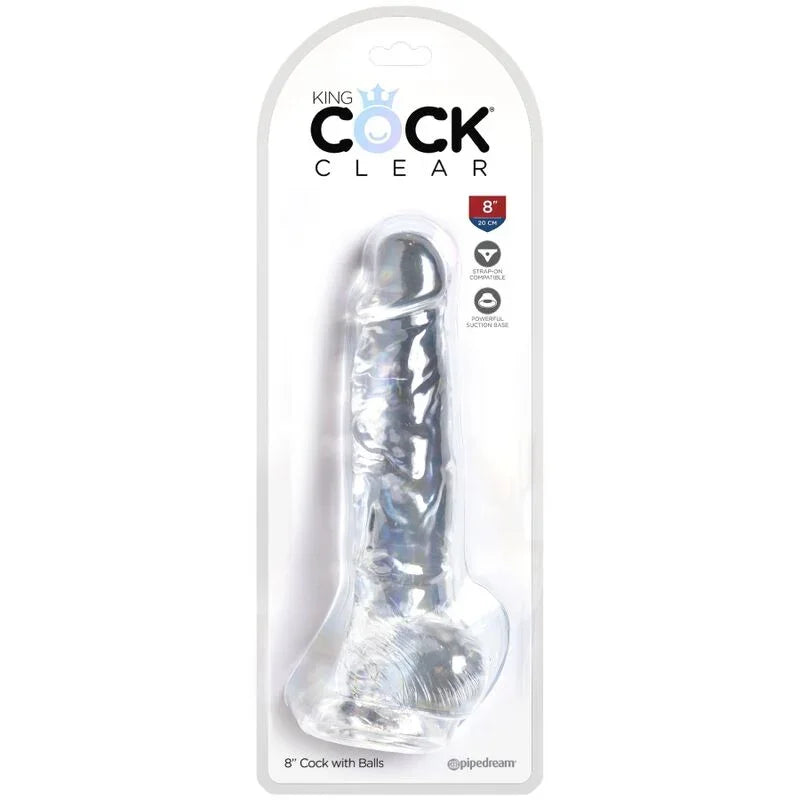 KING COCK - CLEAR PENE REALÍSTICO CON TESTÍCULOS 16.5 CM TRANSPARENTE - Nuvica