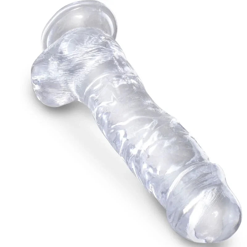 KING COCK - CLEAR PENE REALÍSTICO CON TESTÍCULOS 16.5 CM TRANSPARENTE - Nuvica