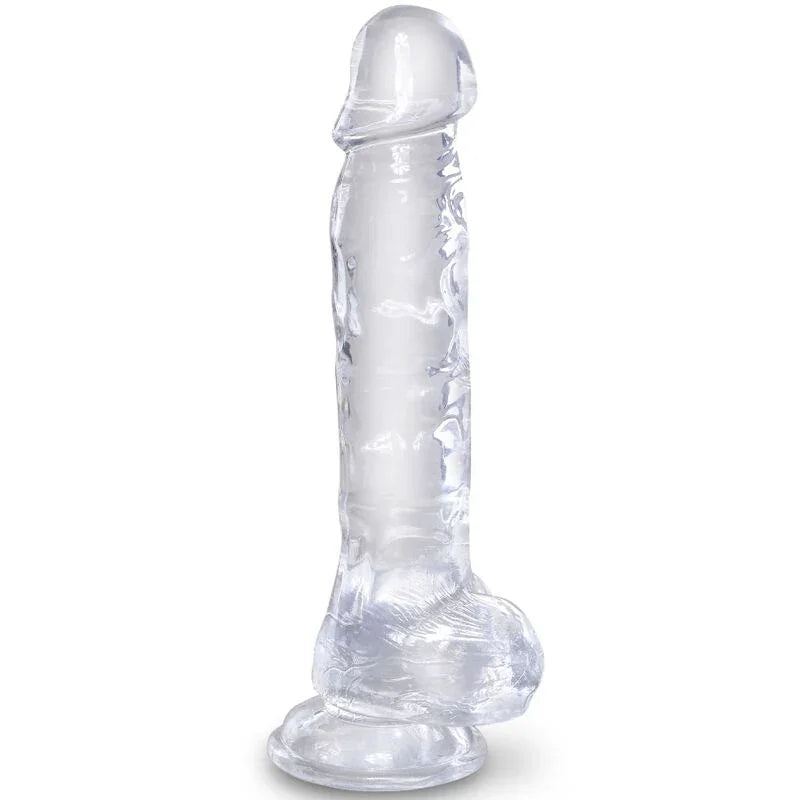 KING COCK - CLEAR PENE REALÍSTICO CON TESTÍCULOS 16.5 CM TRANSPARENTE - Nuvica
