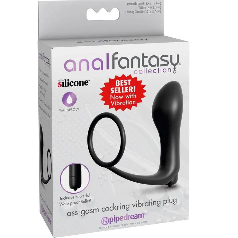 ANAL FANTASY ELITE COLLECTION - PLUG VIBRADOR ASS-GASM COCKRING - Nuvica