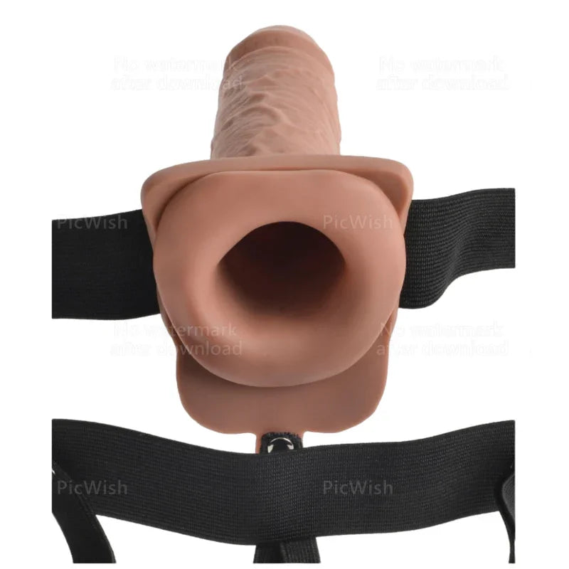FETISH FANTASY SERIES - ARNÉS AJUSTABLE PENE REALÍSTICO CON TESTÍCULOS RECARGABLE Y VIBRADOR 17.8 CM - Nuvica