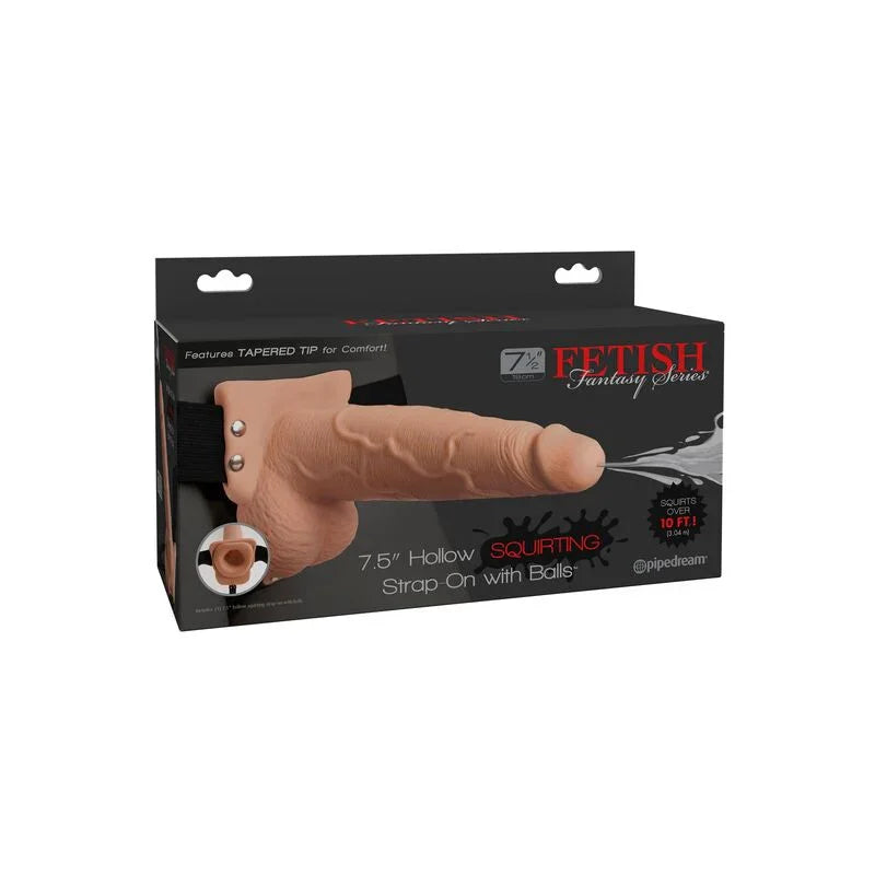 FETISH FANTASY SERIES - ARNÉS AJUSTABLE PENE REALÍSTICO CON TESTÍCULOS SQUIRTING 19 CM - Nuvica