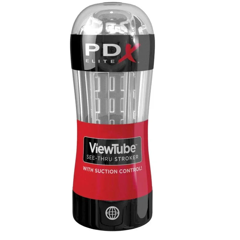 PDX ELITE - MASTURBADOR STROKER VIEWTUBE CONTROL ONDAS ESTIMULADORAS TRANSPARENTE - Nuvica