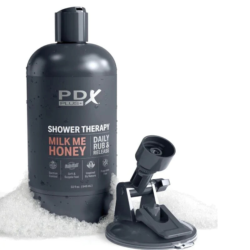 PDX PLUS - MASTURBADOR STROKER DISEÑO DISCRETO DE BOTE CHAMPU MILK ME HONEY CARAMELO - Nuvica