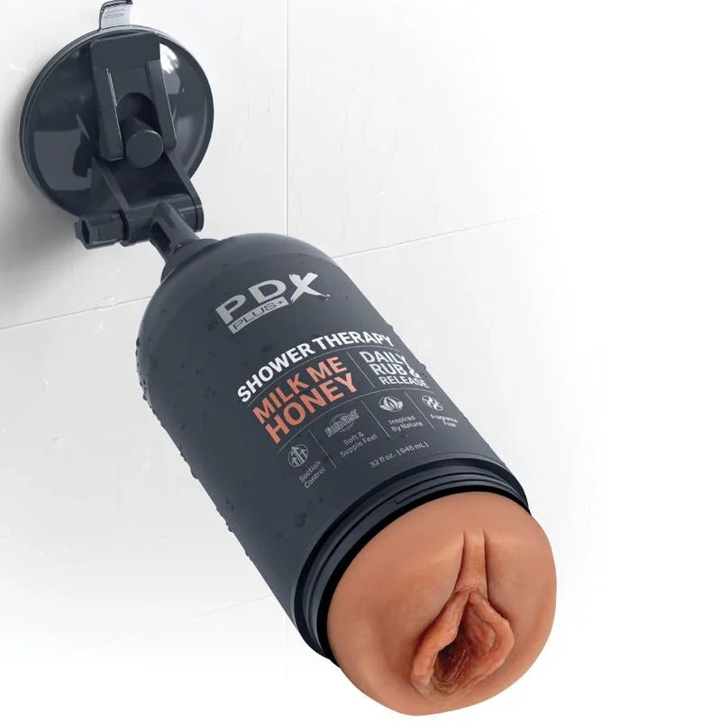 PDX PLUS - MASTURBADOR STROKER DISEÑO DISCRETO DE BOTE CHAMPU MILK ME HONEY CARAMELO - Nuvica