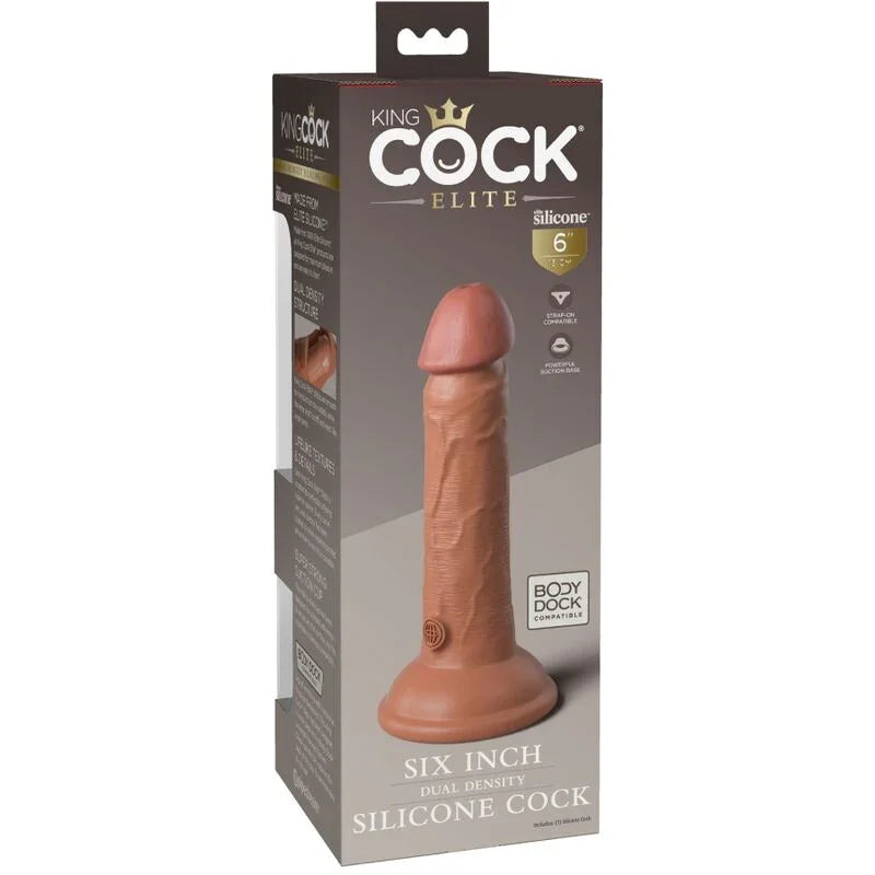 KING COCK - ÉLITE DILDO REALÍSTICO SILICONA 15.2 CM CARAMELO - Nuvica