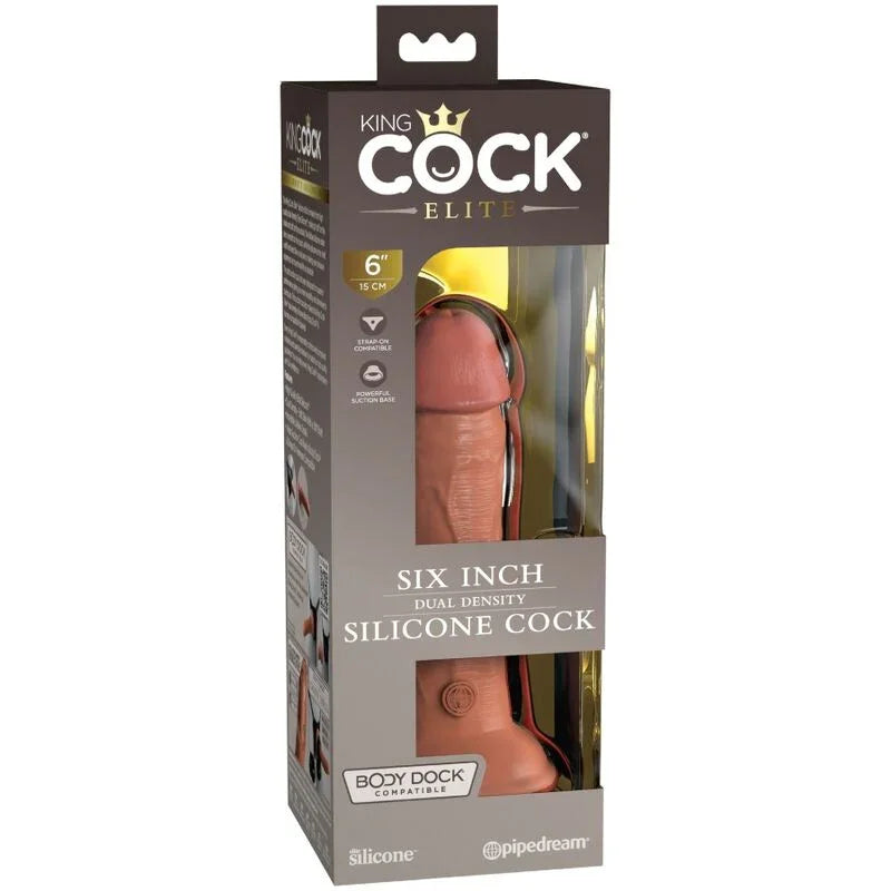 KING COCK - ÉLITE DILDO REALÍSTICO SILICONA 15.2 CM CARAMELO - Nuvica