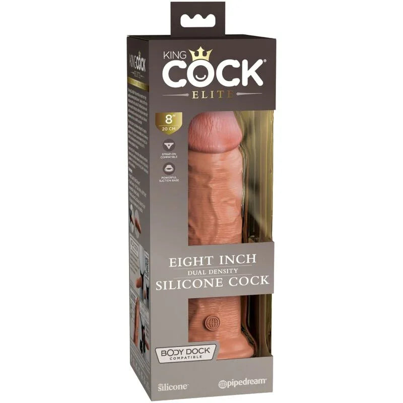 KING COCK - ÉLITE DILDO REALÍSTICO SILICONA 20.3 CM CARAMELO - Nuvica