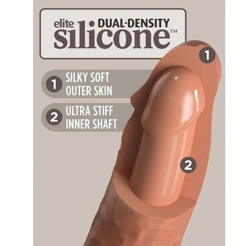 KING COCK - ÉLITE DILDO REALÍSTICO SILICONA 20.3 CM CARAMELO - Nuvica
