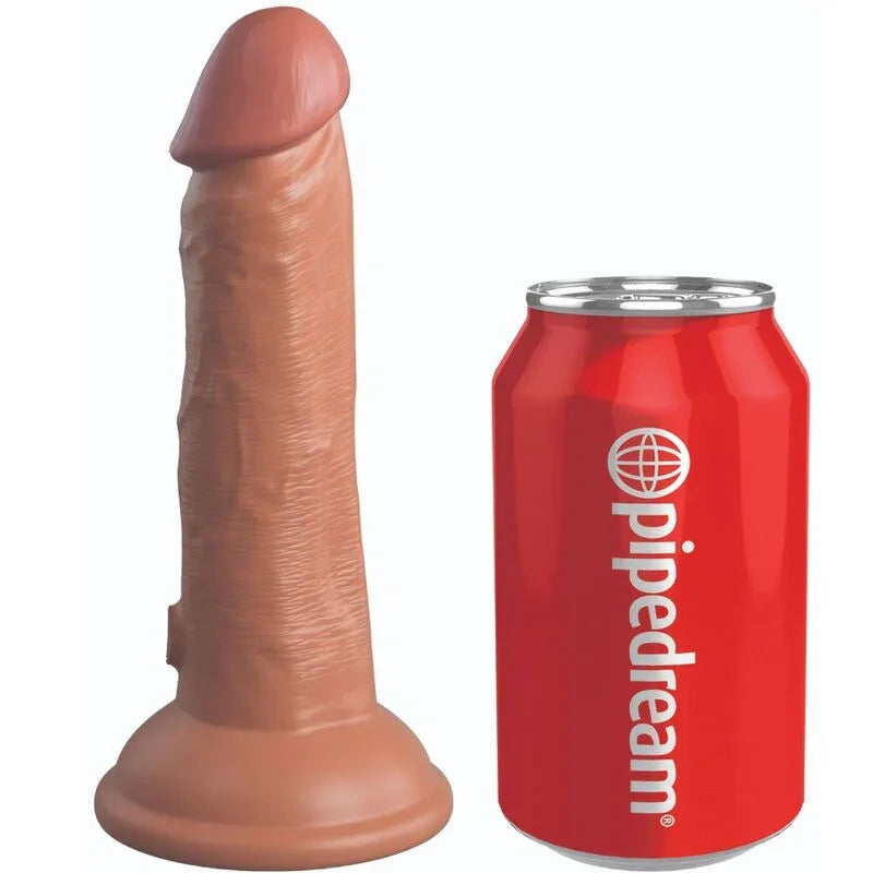 KING COCK - ÉLITE DILDO REALÍSTICO VIBRADOR & SILICONA 15.2 CM CARAMELO - Nuvica