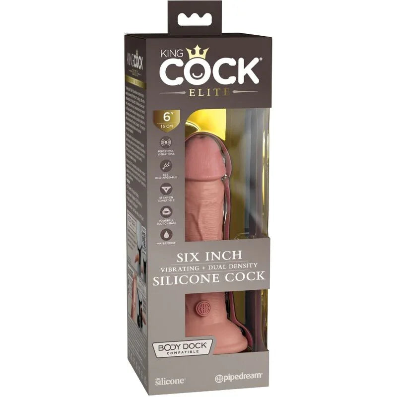 KING COCK - ÉLITE DILDO REALÍSTICO VIBRADOR & SILICONA 15.2 CM - Nuvica