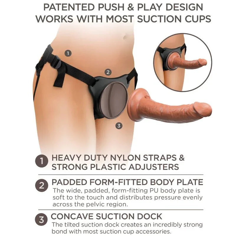 KING COCK - ÉLITE ARNÉS AJUSTABLE CONFORTABLE CON DILDO 17.8 CM - Nuvica