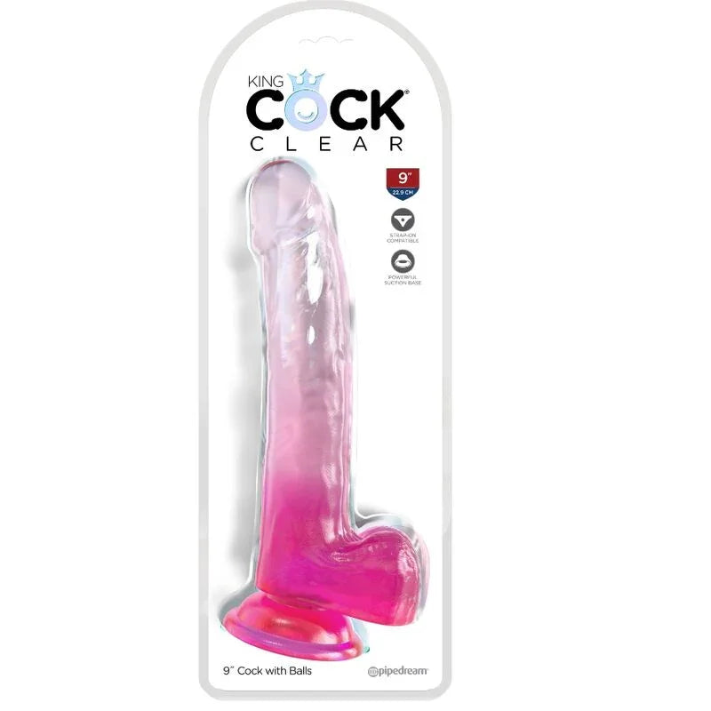KING COCK - CLEAR DILDO CON TESTÍCULOS 20.3 CM ROSA - Nuvica