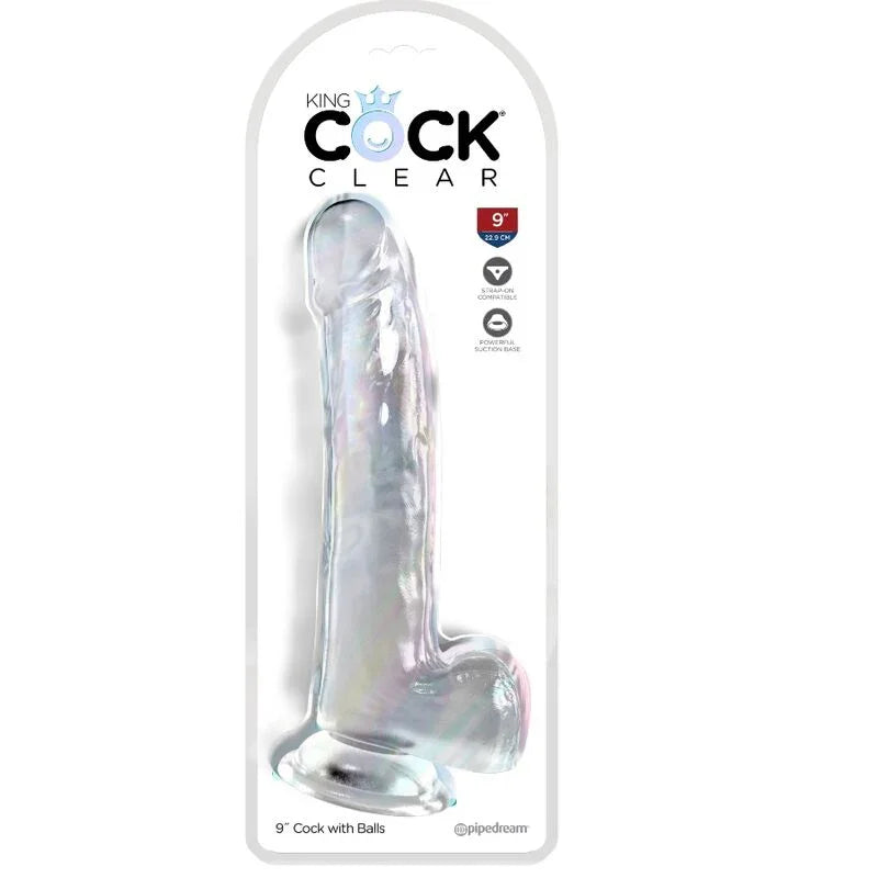 KING COCK - CLEAR DILDO CON TESTÍCULOS 20.3 CM TRANSPARENTE - Nuvica