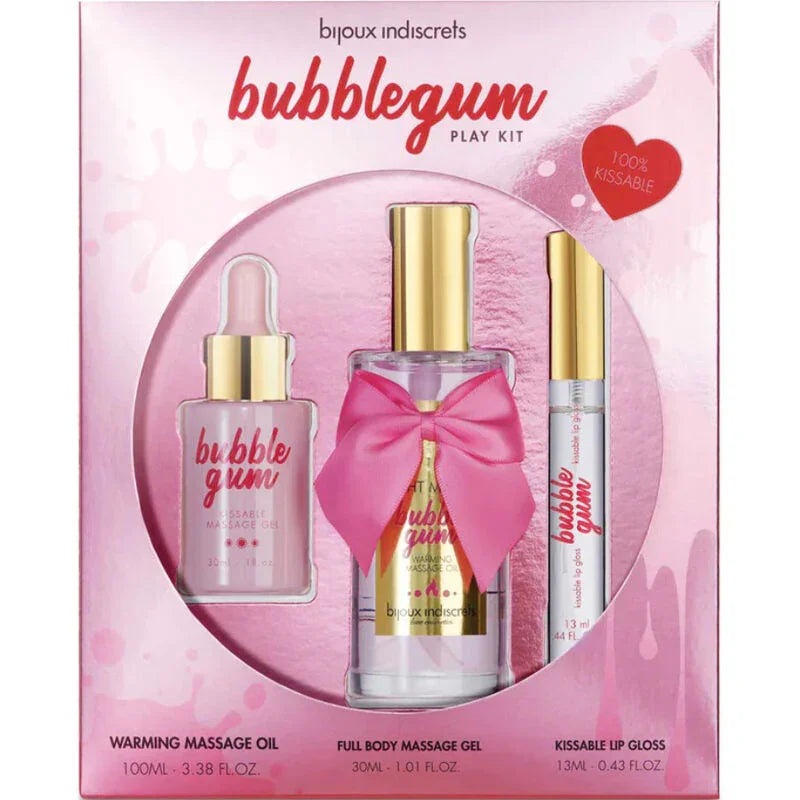 BIJOUX - INDISCRETS BUBBLEGUM PLAY KIT CON ACEITE GEL & BRILLO DE LABIOS - Nuvica