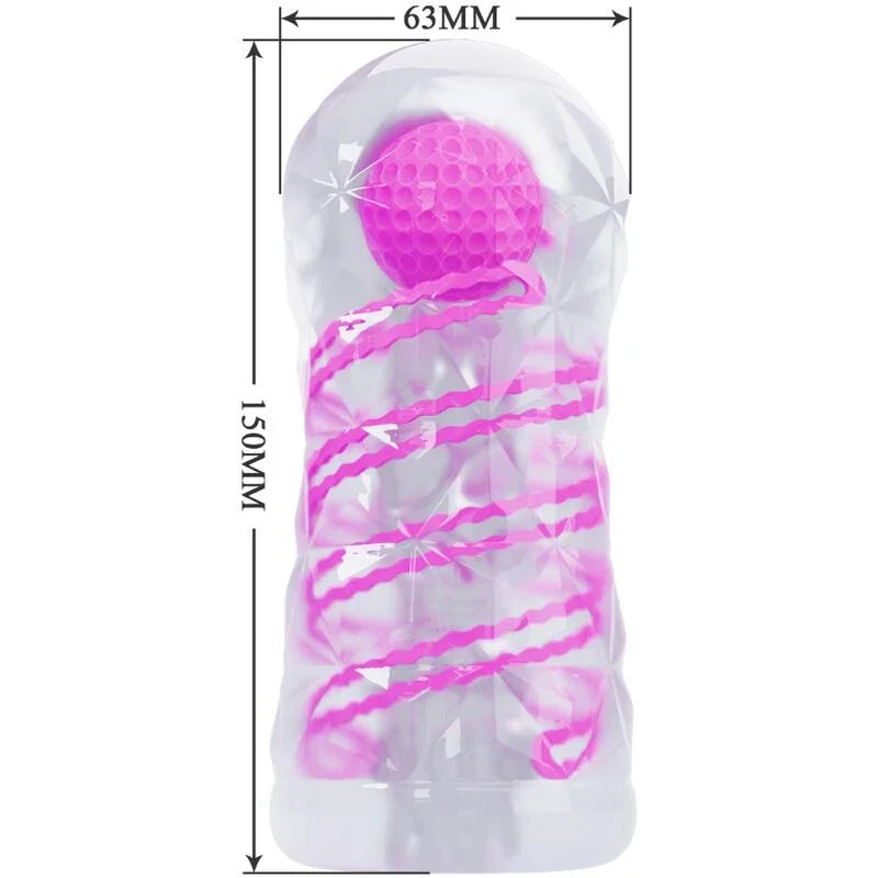 PRETTY LOVE - MASTURBADOR MASCULINO FANTASY ESPIRAL INTERNA Y BOLAS TRANSPARENTE - Nuvica