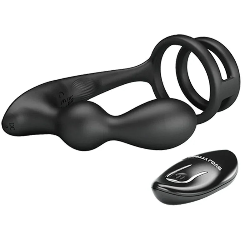 PRETTY LOVE - MARSHALL ANILLO PARA PENE + PLUG ANAL VIBRATORIO & CONTROL REMOTO - Nuvica