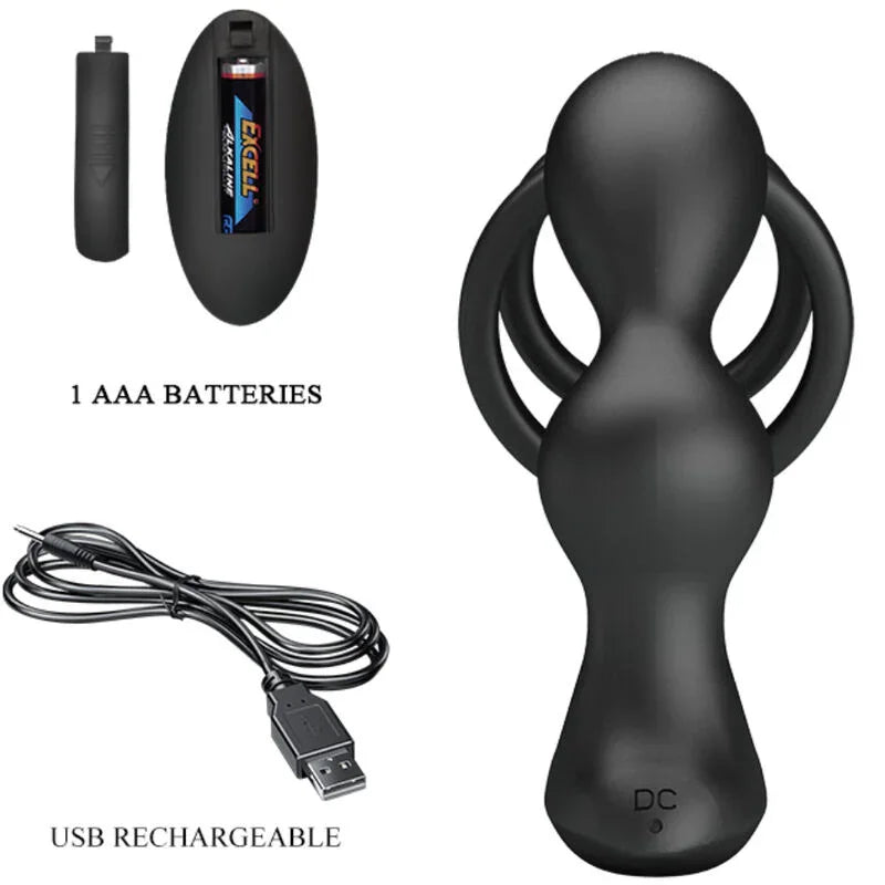 PRETTY LOVE - MARSHALL ANILLO PARA PENE + PLUG ANAL VIBRATORIO & CONTROL REMOTO - Nuvica