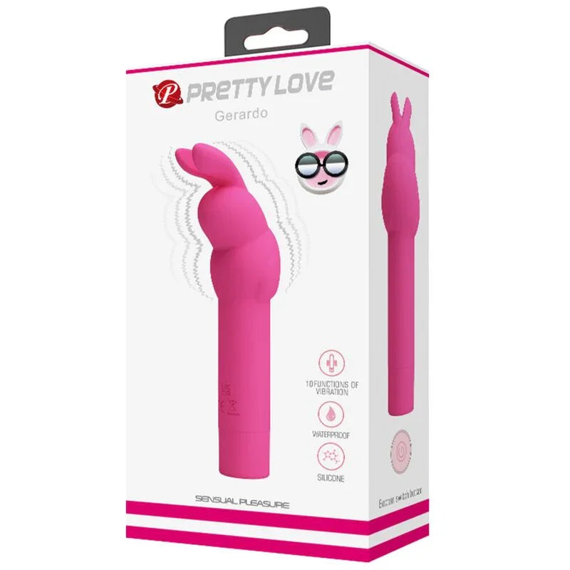 PRETTY LOVE - GERARDO VIBRADOR DE SILICONA CONEJO FUSCHIA - Nuvica