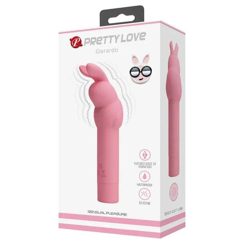 PRETTY LOVE - GERARDO VIBRADOR DE SILICONA CONEJO ROSA - Nuvica