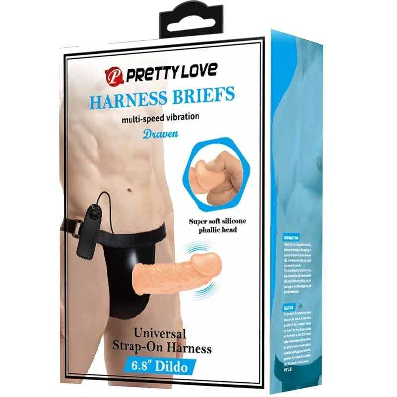 PRETTY LOVE - HARNESS BRIEFS CON VIBRACIÓN DILDO INCLUIDO - Nuvica