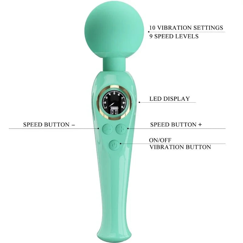 PRETTY LOVE - SKYLER VIBRADOR WAND VERDE - Nuvica