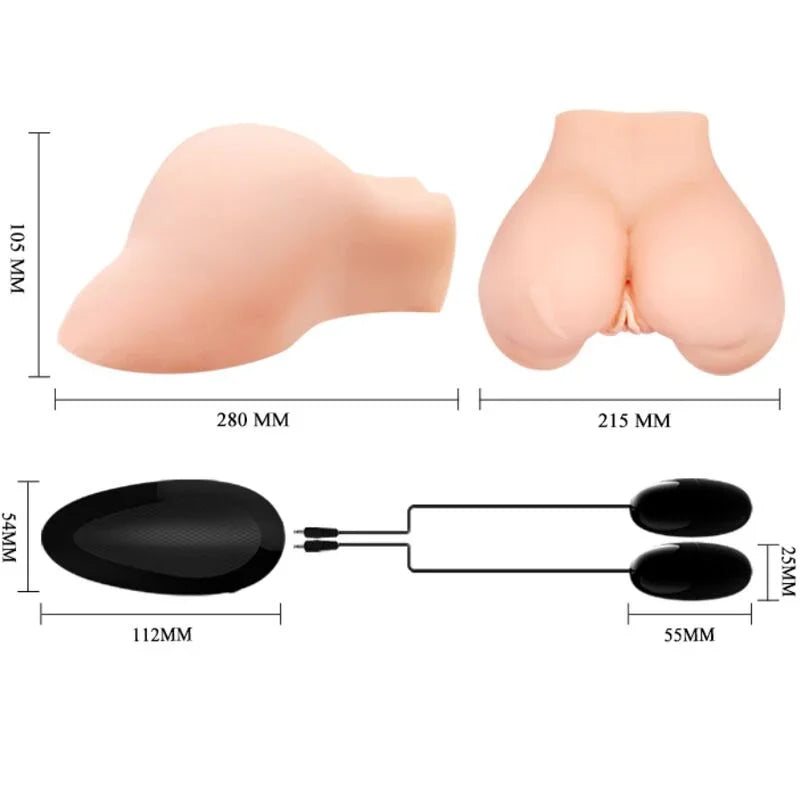 CRAZY BULL - VAGINA Y ANO CON MALLA REALISTA CON VIBRACIÓN - Nuvica