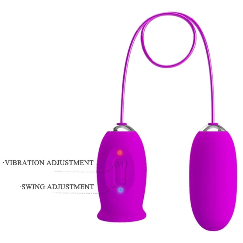 PRETTY LOVE - DAISY HUEVO DUAL VIBRADOR RECARGABLE MORADO - Nuvica