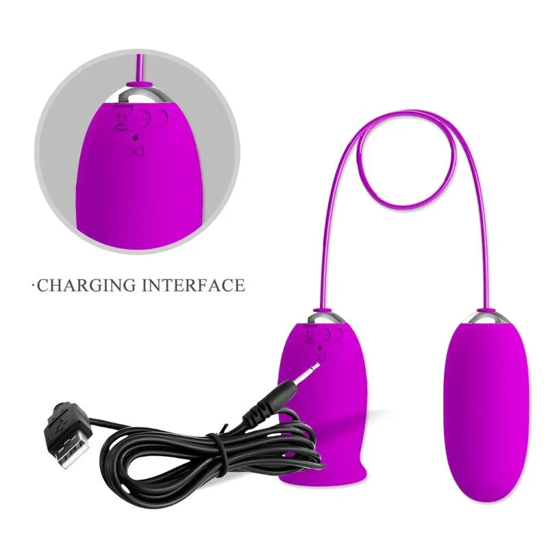PRETTY LOVE - DAISY HUEVO DUAL VIBRADOR RECARGABLE MORADO - Nuvica