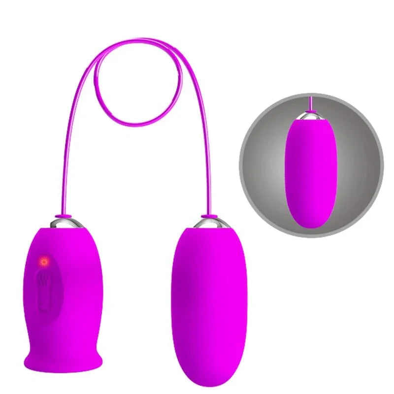 PRETTY LOVE - DAISY HUEVO DUAL VIBRADOR RECARGABLE MORADO - Nuvica
