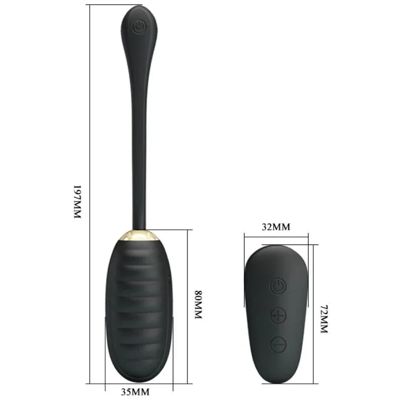 PRETTY LOVE - DOREEN HUEVO VIBRADOR DE LUJO RECARGABLE NEGRO CONTROL REMOTO - Nuvica