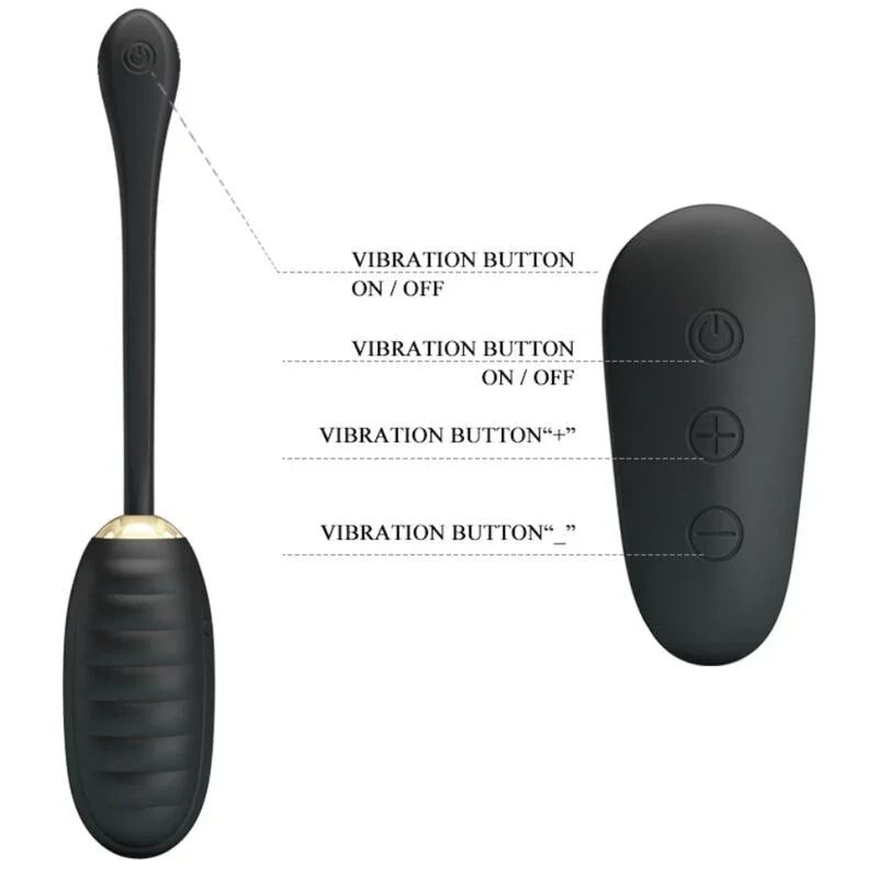 PRETTY LOVE - DOREEN HUEVO VIBRADOR DE LUJO RECARGABLE NEGRO CONTROL REMOTO - Nuvica