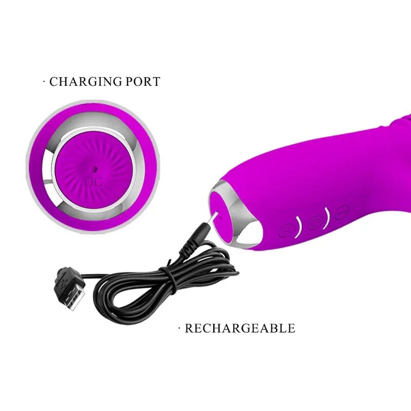 PRETTY LOVE - DOROTHY VIBRADOR CONEJO RECARGABLE MORADO - Nuvica