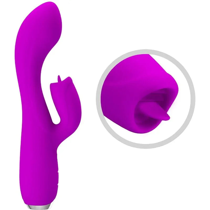 PRETTY LOVE - GLORIA VIBRADOR CONEJO RECARGABLE-IMPERMEABLE MORADO - Nuvica