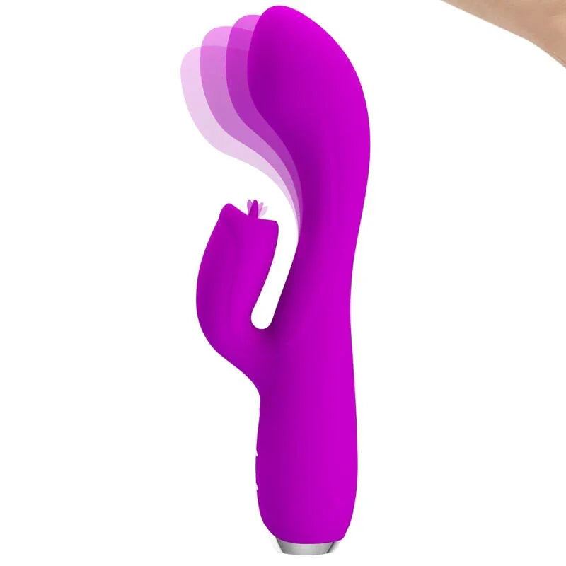 PRETTY LOVE - GLORIA VIBRADOR CONEJO RECARGABLE-IMPERMEABLE MORADO - Nuvica