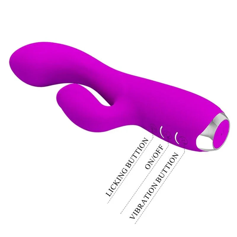 PRETTY LOVE - GLORIA VIBRADOR CONEJO RECARGABLE-IMPERMEABLE MORADO - Nuvica