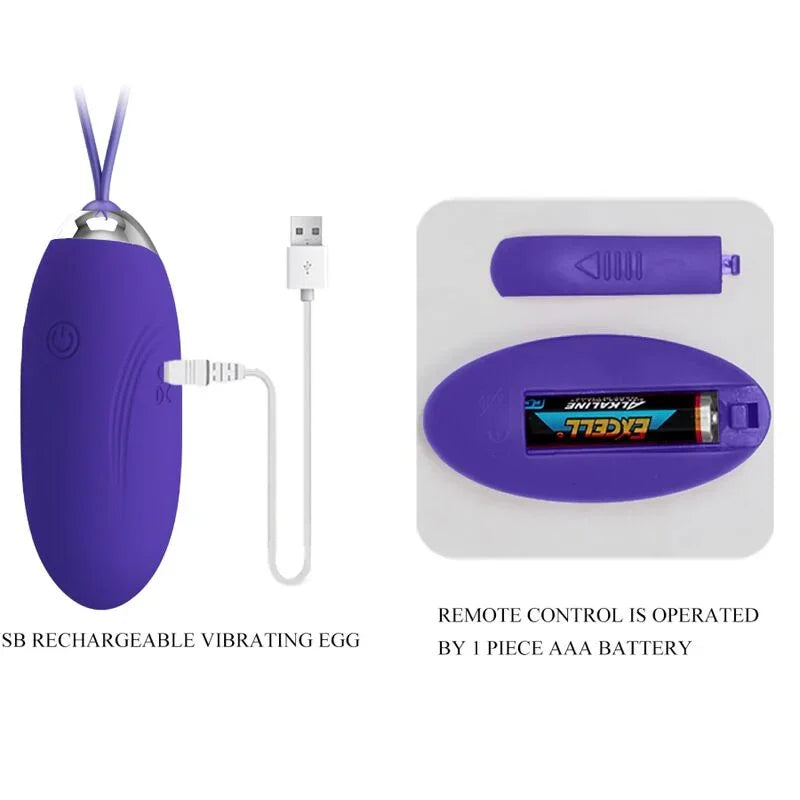 PRETTY LOVE - JENNY YOUTH HUEVO VIBRADOR CONTROL REMOTO VIOLETA - Nuvica