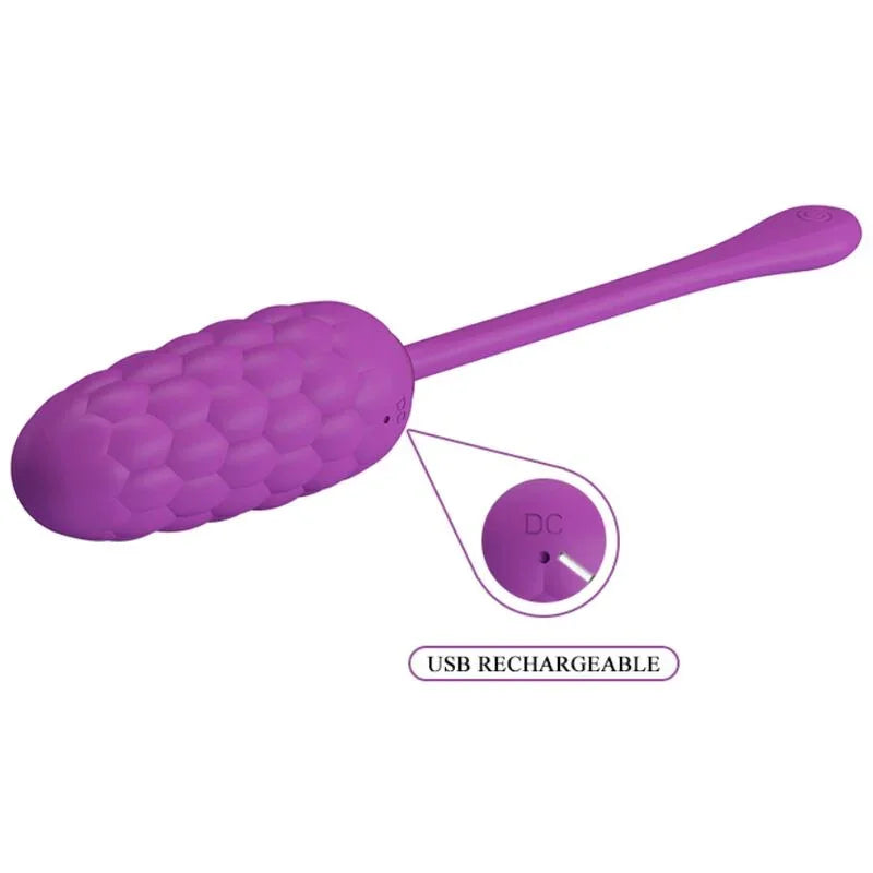 PRETTY LOVE - HUEVO VIBRADOR CON TEXTURA MARINA RECARGABLE MORADO - Nuvica