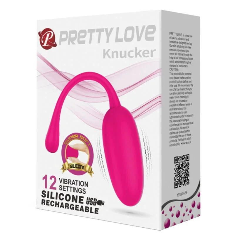 PRETTY LOVE - KNUCKER HUEVO VIBRADOR RECARGABLE ROSA - Nuvica